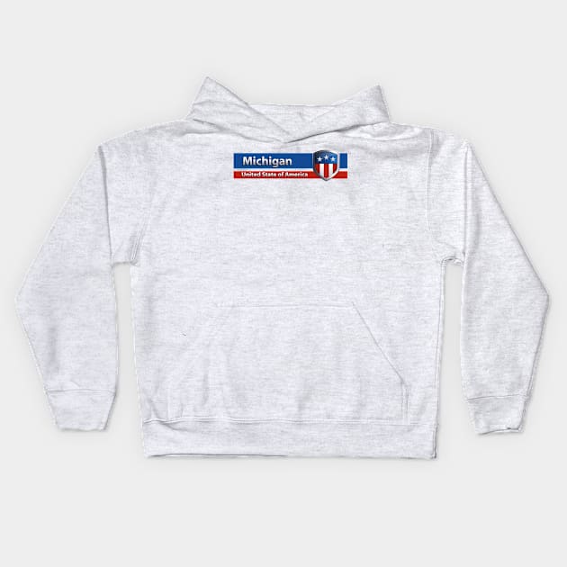 Michigan - United State of America Kids Hoodie by Steady Eyes